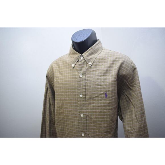 Polo Ralph Lauren Dress Shirt Classic Long Sleeve Plaid Mens Size 17.5 XL - Picture 3 of 8